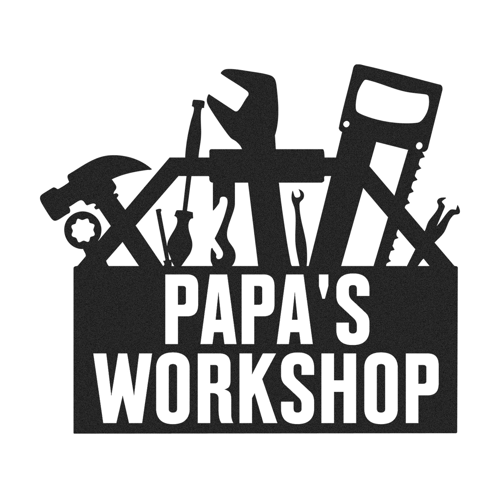 Papa's Workshop Tool Box Sign, Personalized Garage Metal Sign, Custom Workshop Decor for Dad, Father's Day Gift