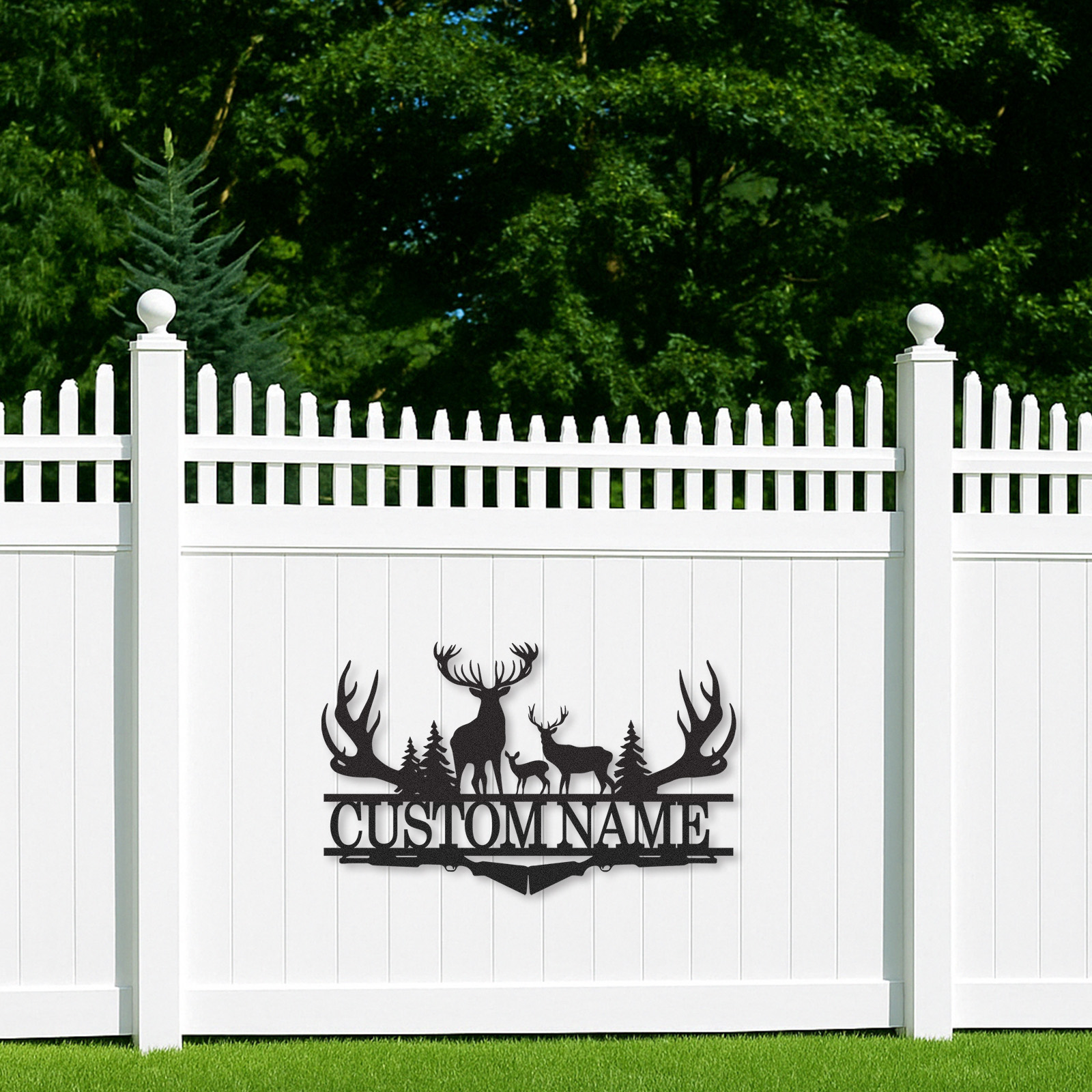 Custom Antler Deer Sign Metal Cabin Name Plaque for Hunters or Mountain Retreat Decor