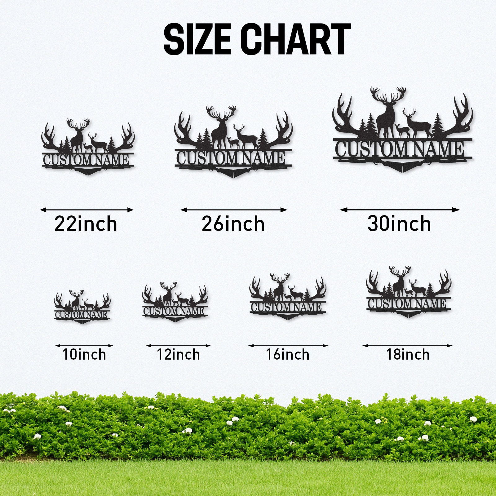 Custom Antler Deer Sign Metal Cabin Name Plaque for Hunters or Mountain Retreat Decor