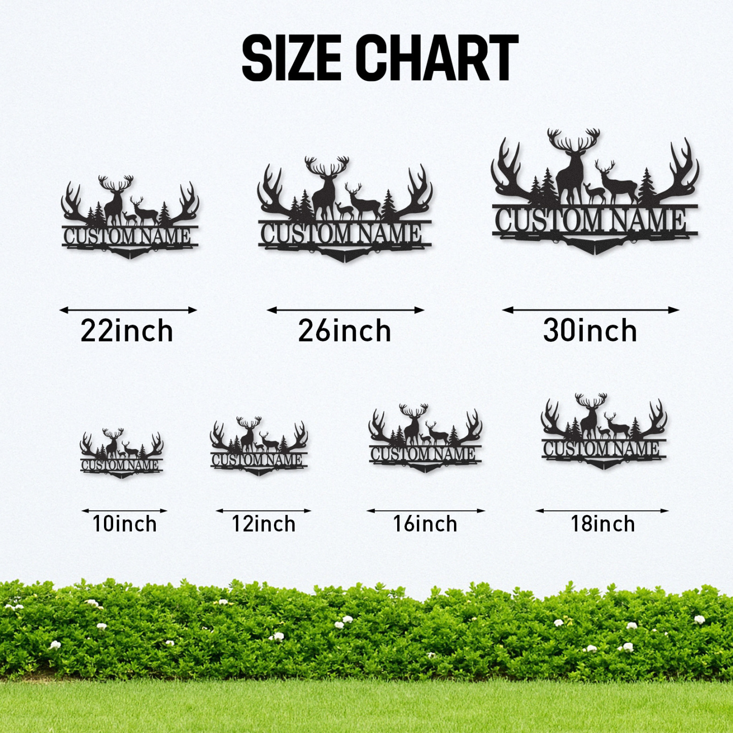 Custom Antler Deer Sign Metal Cabin Name Plaque for Hunters or Mountain Retreat Decor