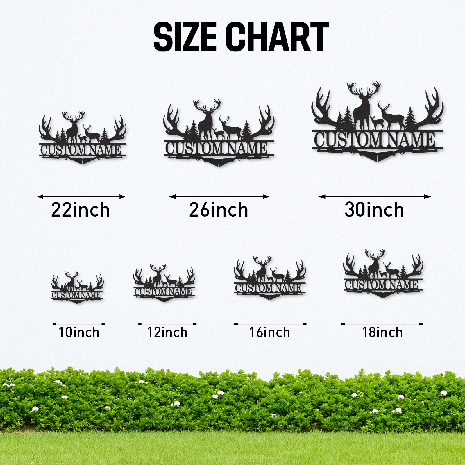 Custom Antler Deer Sign Metal Cabin Name Plaque for Hunters or Mountain Retreat Decor