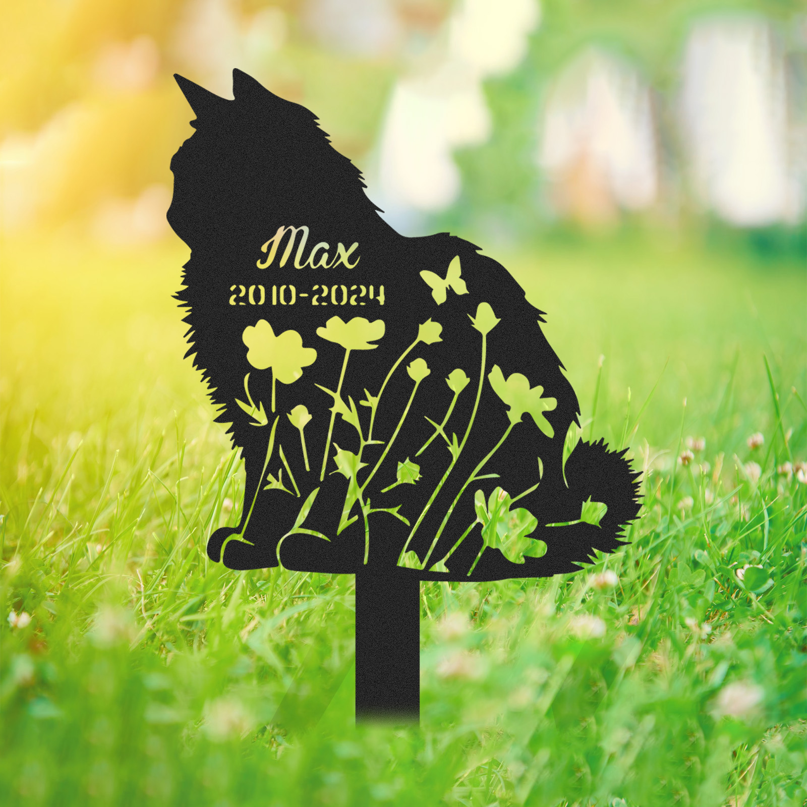 Custom Cat Memorial Stake, Cat Grave Marker, Cat Breed Metal Sign, Pet Memorial Gift, Cat Memorial Plaque