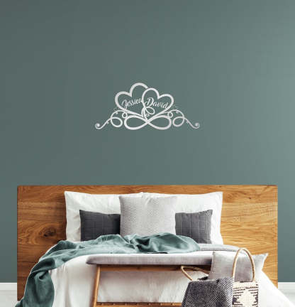 Personalized Wedding Gift for Couple Heart Sign with Names and Wedding Date Metal Sign-MetalsignX