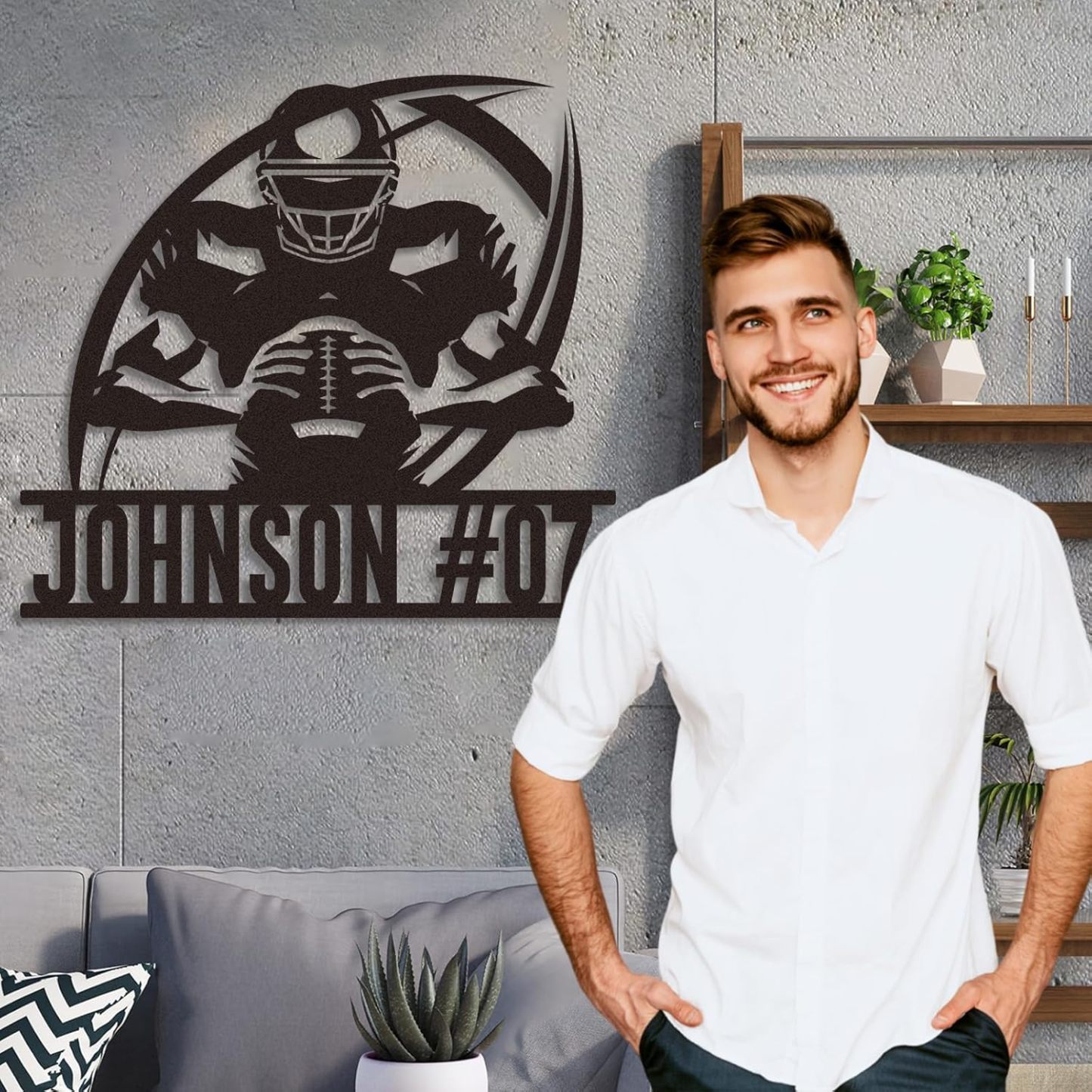 Personalized Football Metal Sign, Metal Signs Customized, Custom Ball Football Metal Wall Art, Custom Signs Outdoor Metal, Custom Name Sign Football Room Decor for Boys