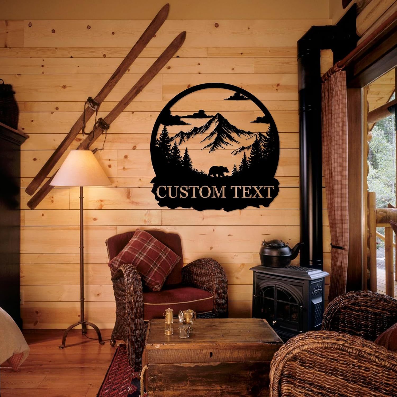 Personalized Metal Bear Sign, Custom Family Last Name Sign | Rustic Cabin and Outdoor Wall Decor-MetalsignX