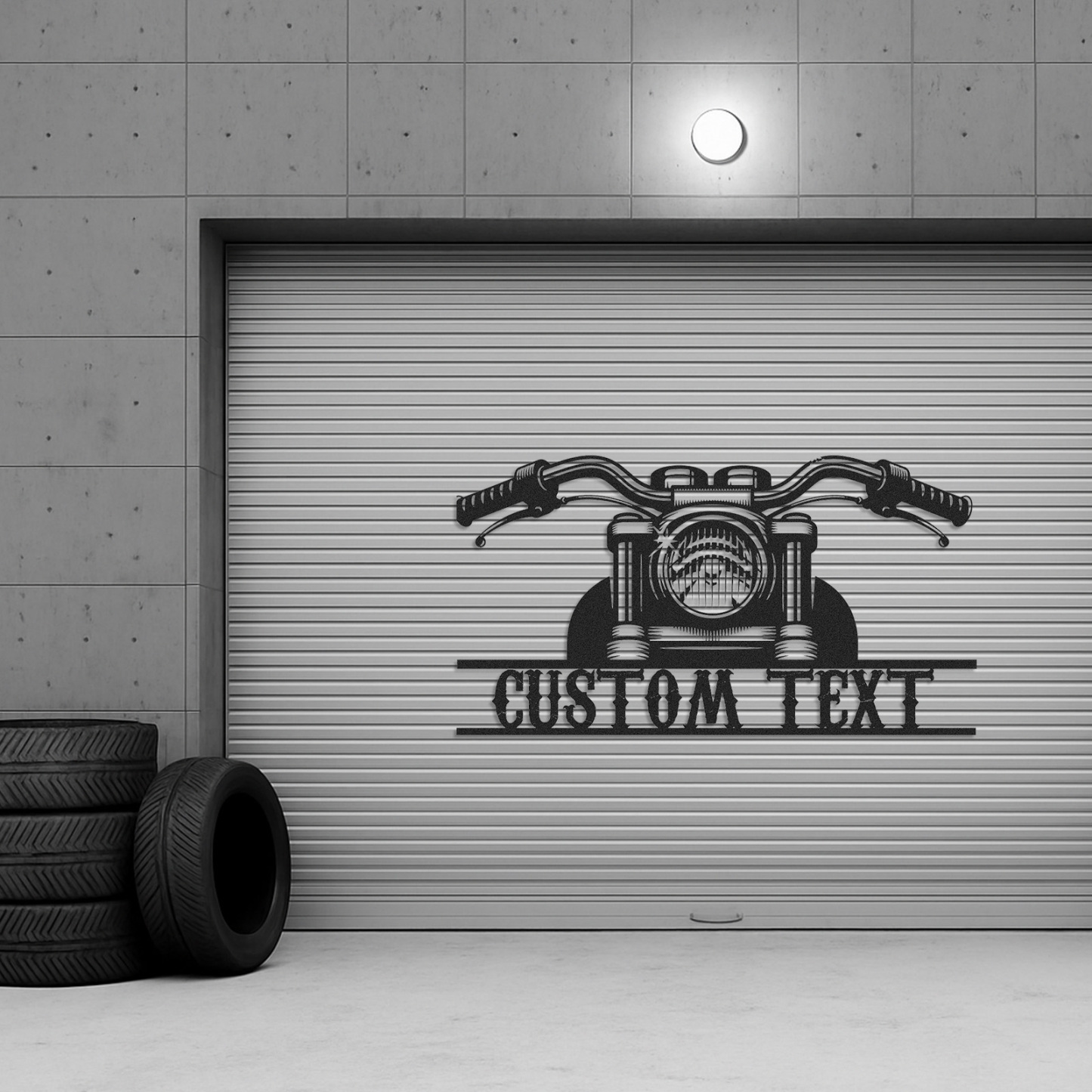 Custom Motorcycle Handlebar Garage Sign, Personalized Metal Wall Art for Biker, Custom Name Motorbike Decor for Workshop, Man Cave, or Father's Day Gift
