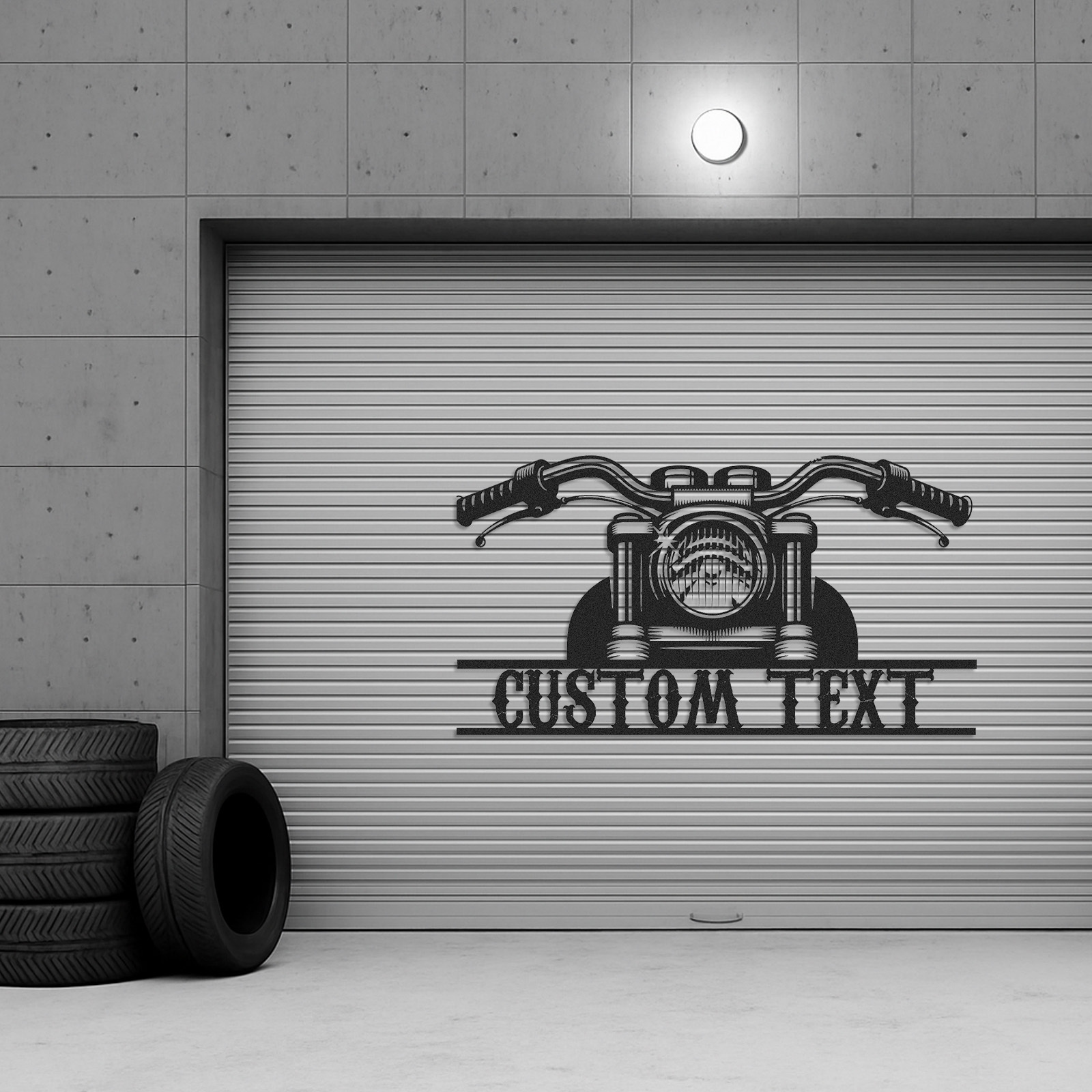Custom Motorcycle Handlebar Garage Sign, Personalized Metal Wall Art for Biker, Custom Name Motorbike Decor for Workshop, Man Cave, or Father's Day Gift