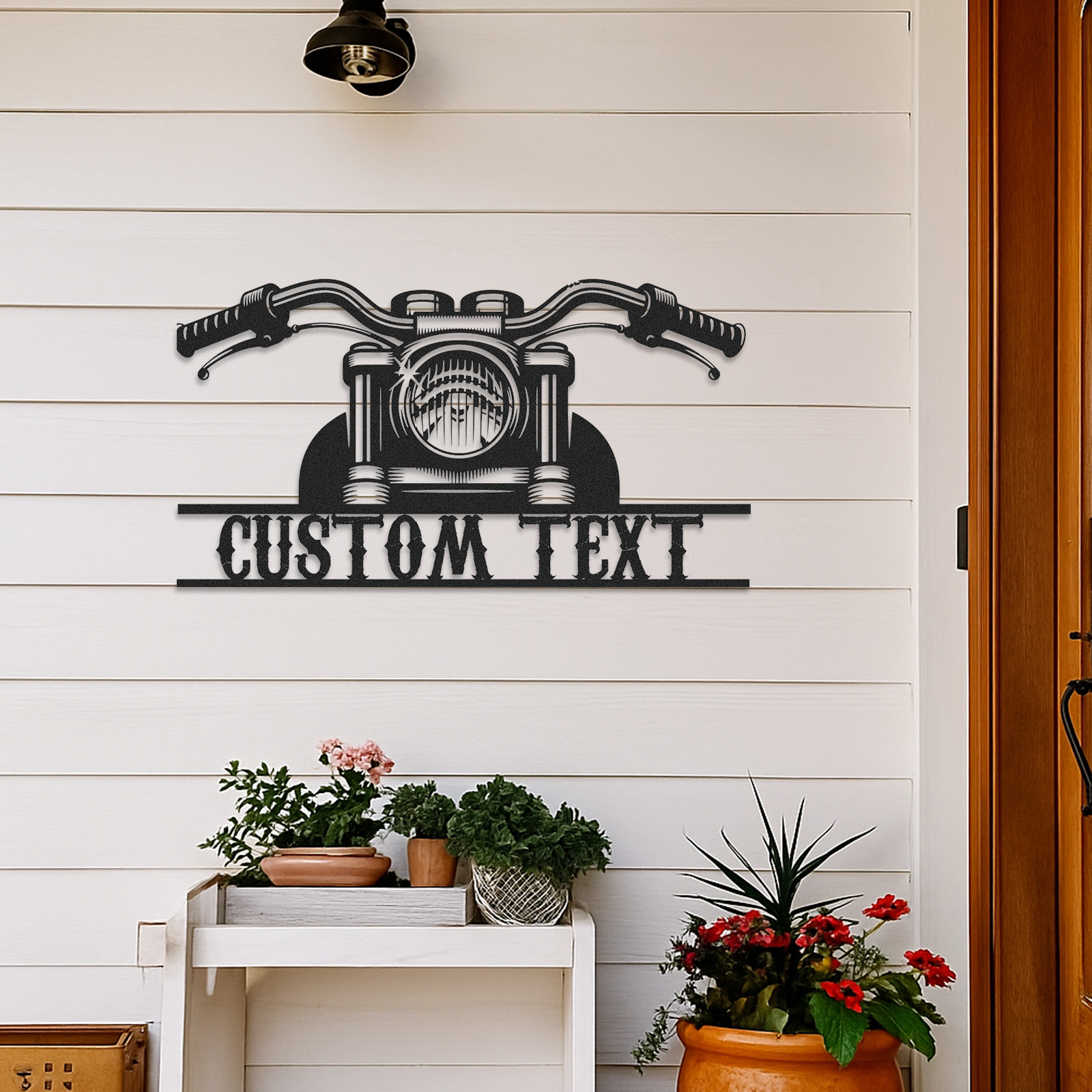 Custom Motorcycle Handlebar Garage Sign, Personalized Metal Wall Art for Biker, Custom Name Motorbike Decor for Workshop, Man Cave, or Father's Day Gift