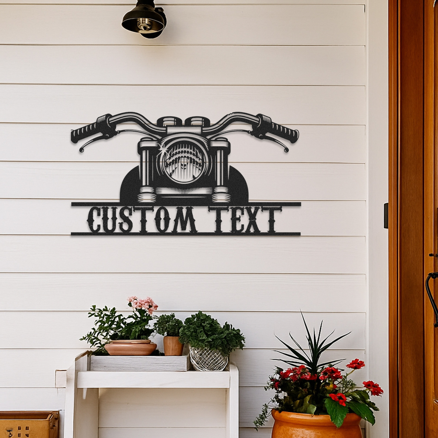 Custom Motorcycle Handlebar Garage Sign, Personalized Metal Wall Art for Biker, Custom Name Motorbike Decor for Workshop, Man Cave, or Father's Day Gift