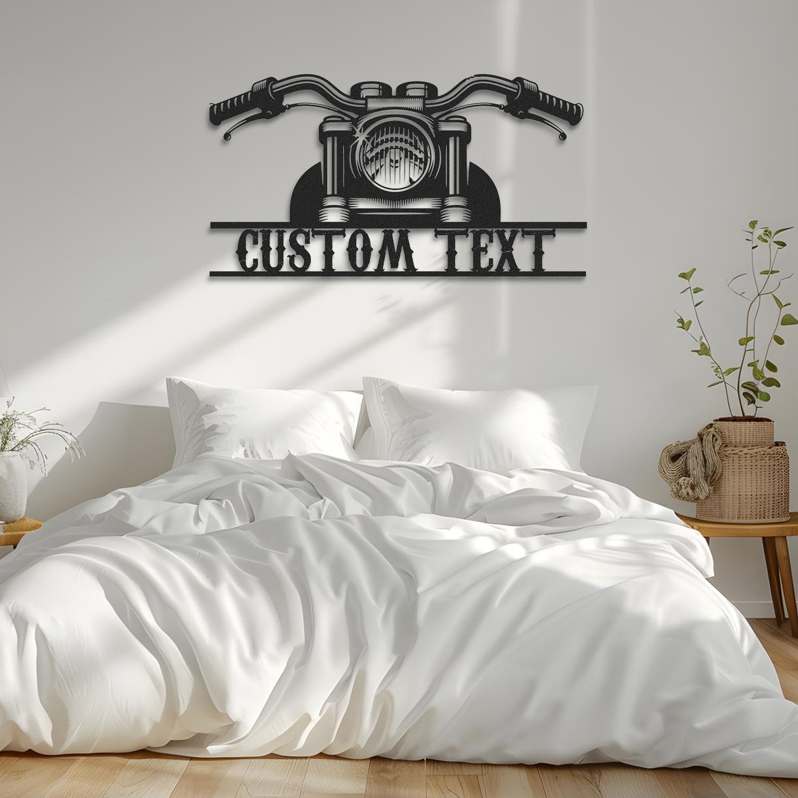 Custom Motorcycle Handlebar Garage Sign, Personalized Metal Wall Art for Biker, Custom Name Motorbike Decor for Workshop, Man Cave, or Father's Day Gift