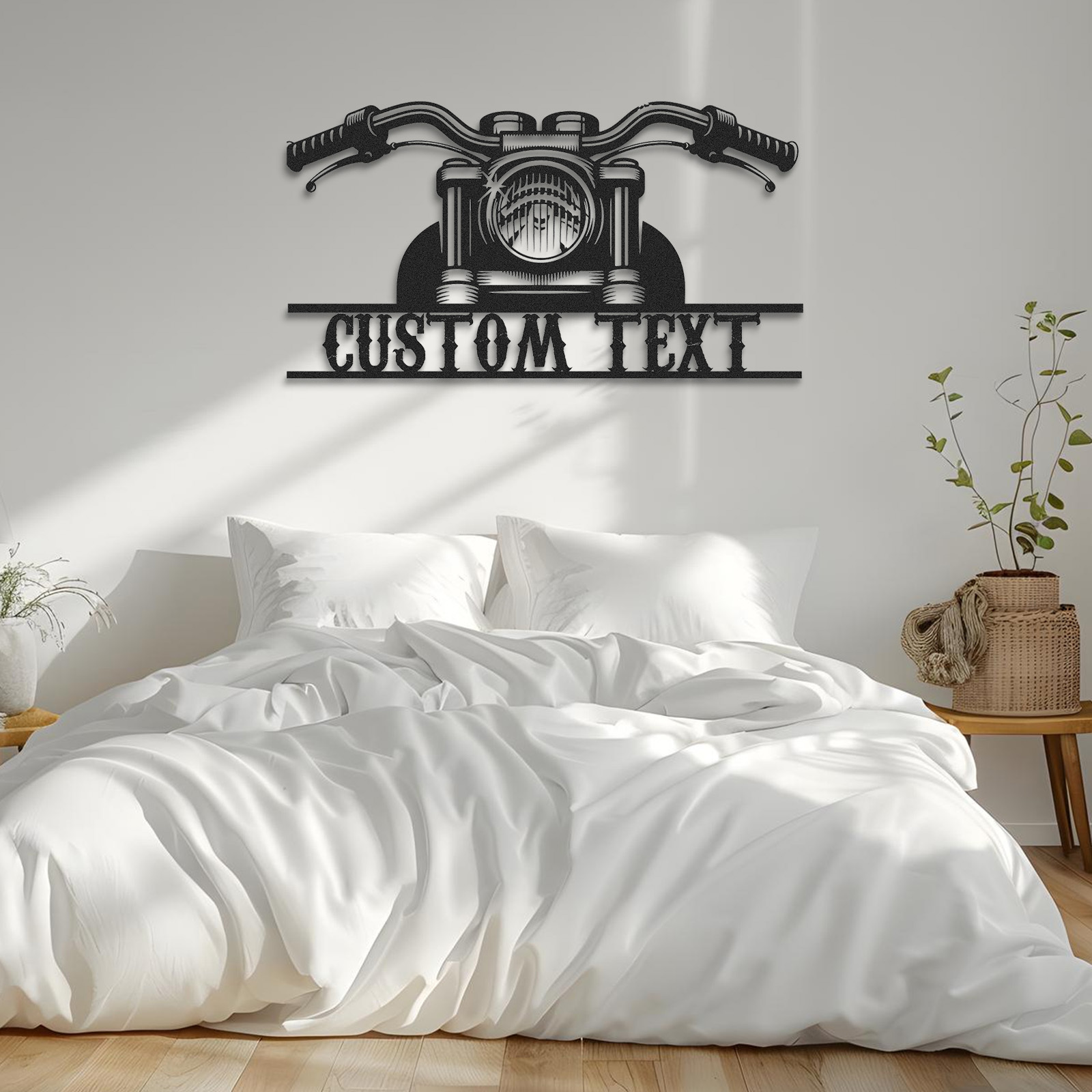 Custom Motorcycle Handlebar Garage Sign, Personalized Metal Wall Art for Biker, Custom Name Motorbike Decor for Workshop, Man Cave, or Father's Day Gift