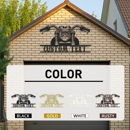 Custom Motorcycle Handlebar Garage Sign, Personalized Metal Wall Art for Biker, Custom Name Motorbike Decor for Workshop, Man Cave, or Father's Day Gift