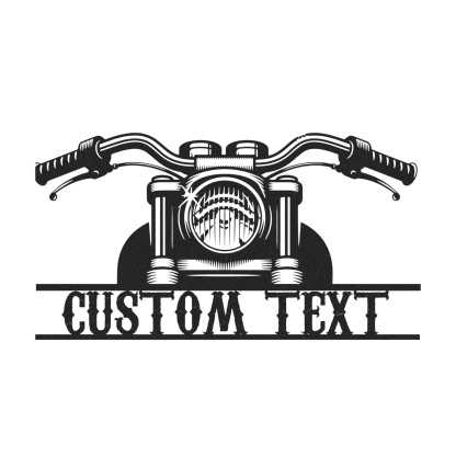 Custom Motorcycle Handlebar Garage Sign, Personalized Metal Wall Art for Biker, Custom Name Motorbike Decor for Workshop, Man Cave, or Father's Day Gift