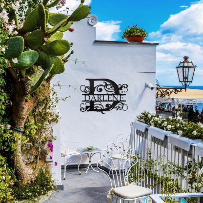 Custom Metal Signs, Family Name & Split Letter Monogram Wall Decor, Outdoor Metal Art & Personalized Wedding Gifts-MetalsignX