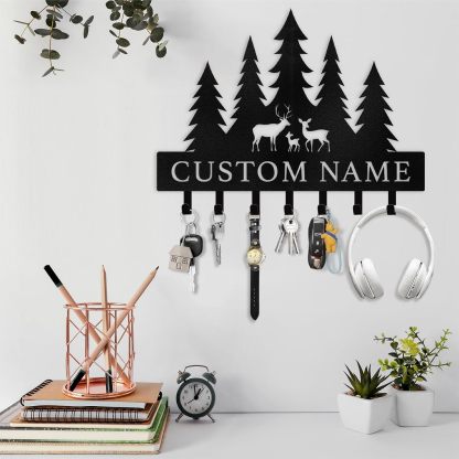 Custom Polar Deer  Key Holder, Personalized Key Hanger  for Entryway | Stylish Key Organizer-MetalsignX