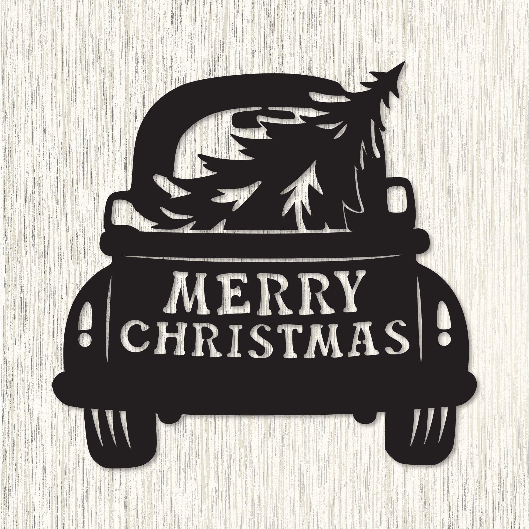 Merry Christmas Truck Metal Wall Decor, Vintage Car with Christmas Tree Sign, Rustic Farmhouse Holiday Wall Art, Outdoor Christmas Decoration