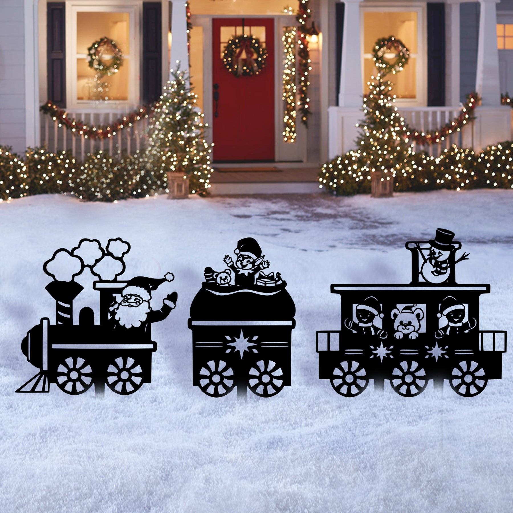 Christmas Train Set Lawn Decor