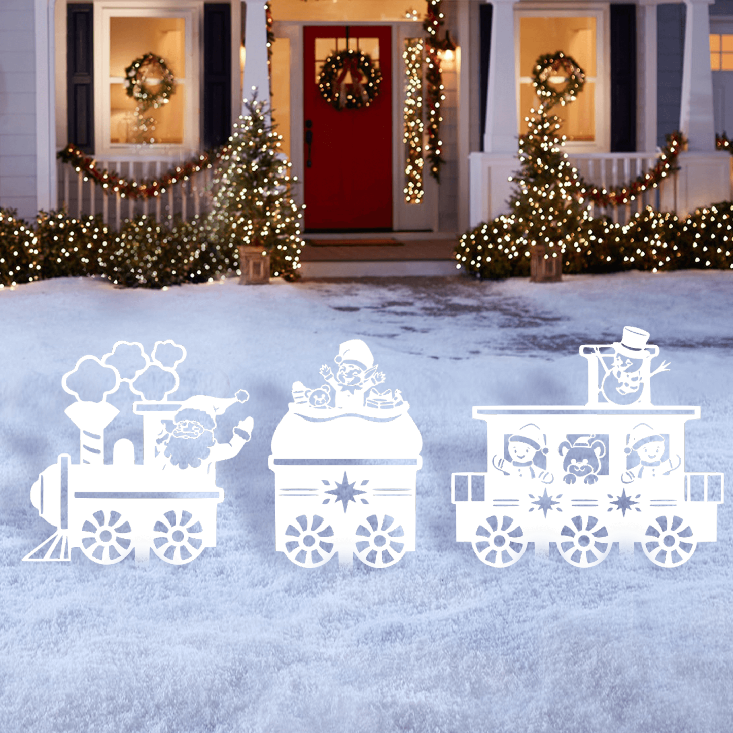 Christmas Train Set Lawn Decor