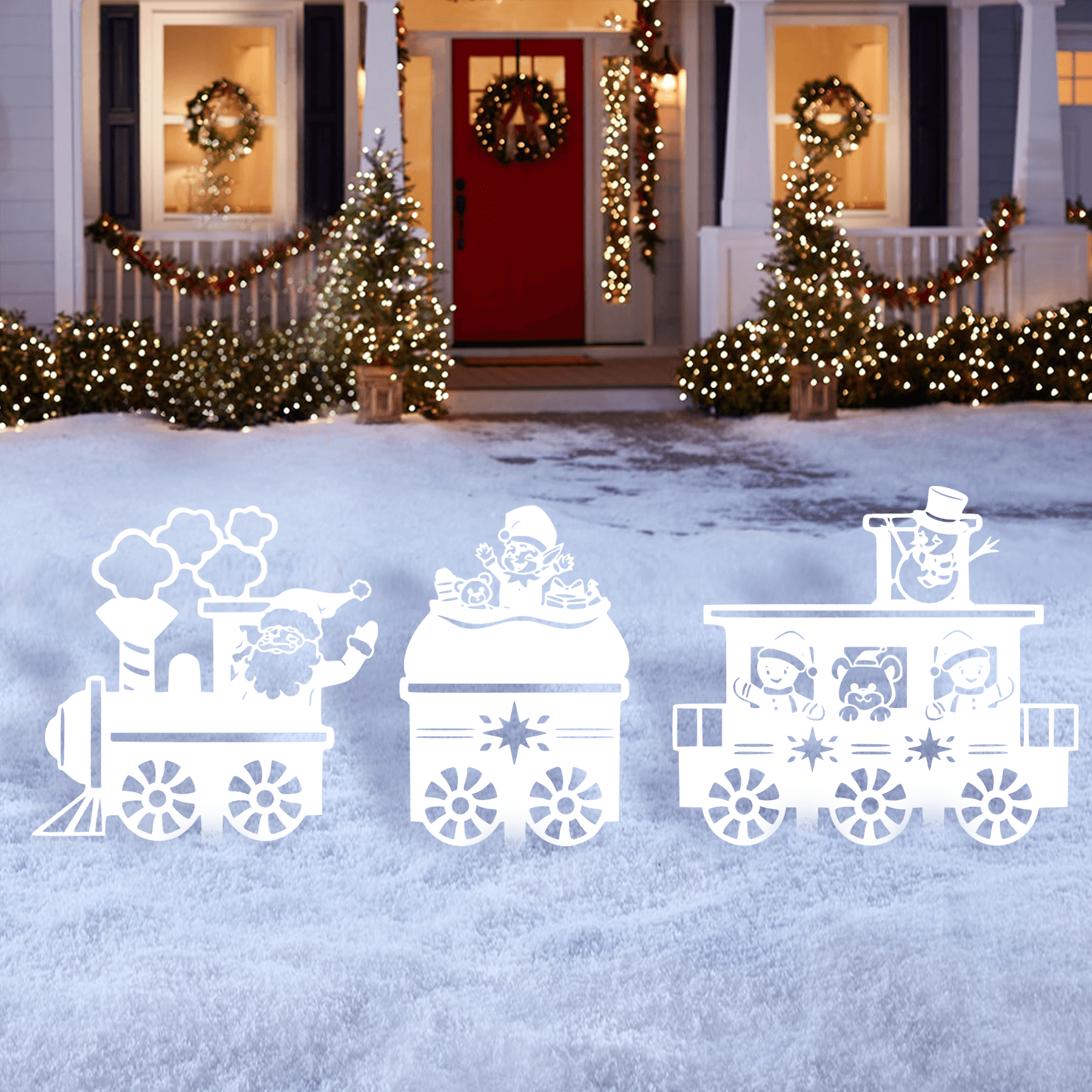 Christmas Train Set Lawn Decor