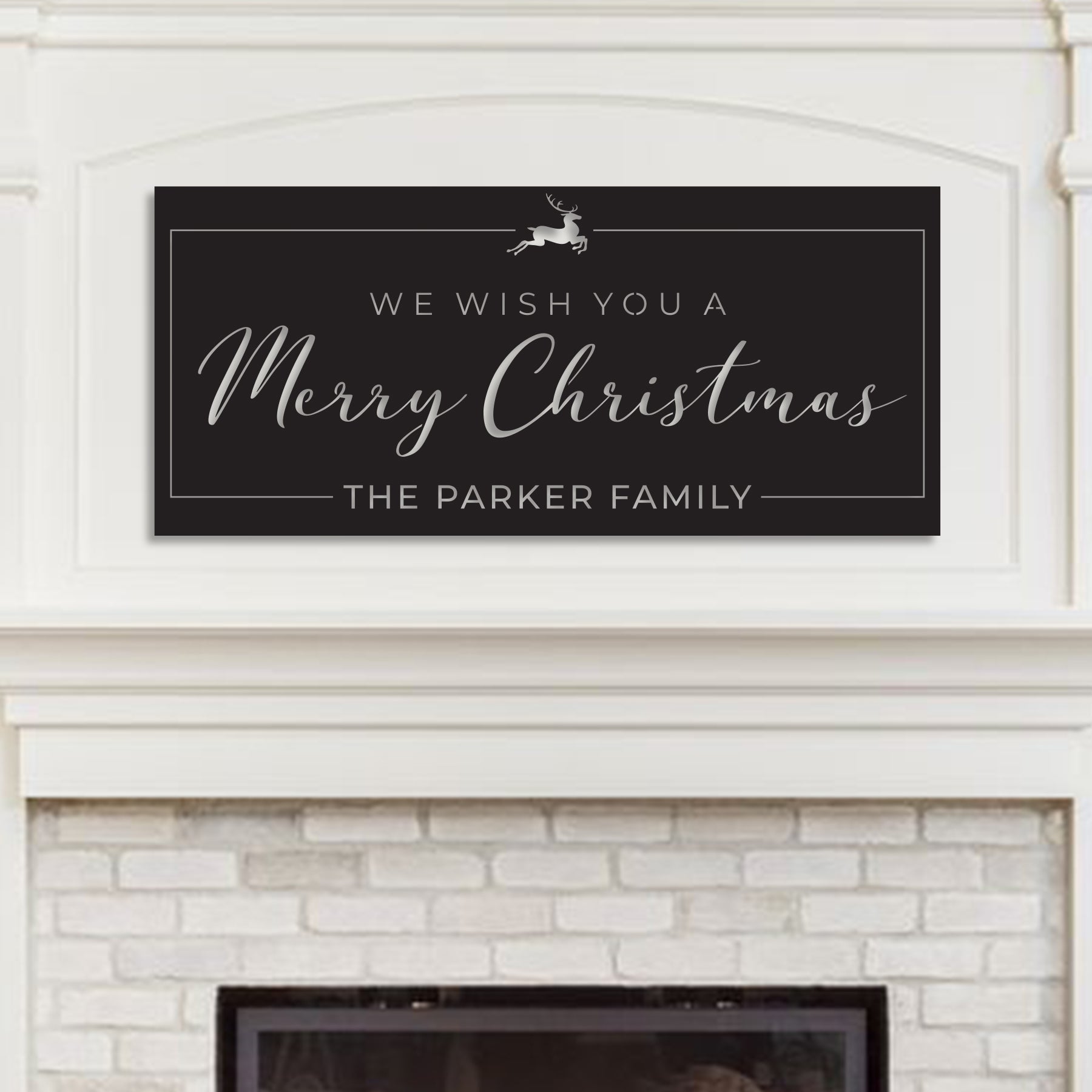 Personalized Family Name Christmas Wall Decor, We Wish You A Merry Christmas Custom Metal Sign, Holiday Home Decoration, Festive Mantel Art