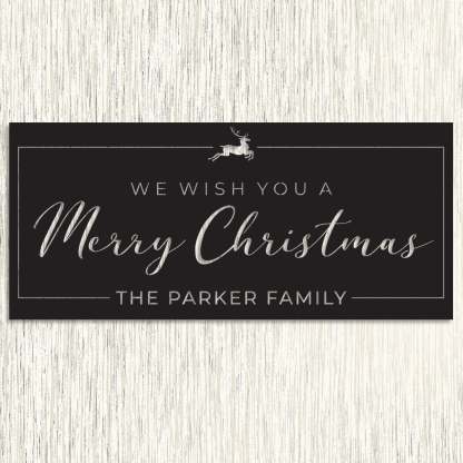 Personalized Family Name Christmas Wall Decor, We Wish You A Merry Christmas Custom Metal Sign, Holiday Home Decoration, Festive Mantel Art