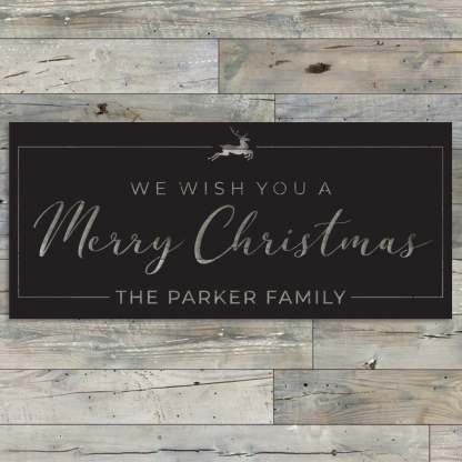 Personalized Family Name Christmas Wall Decor, We Wish You A Merry Christmas Custom Metal Sign, Holiday Home Decoration, Festive Mantel Art