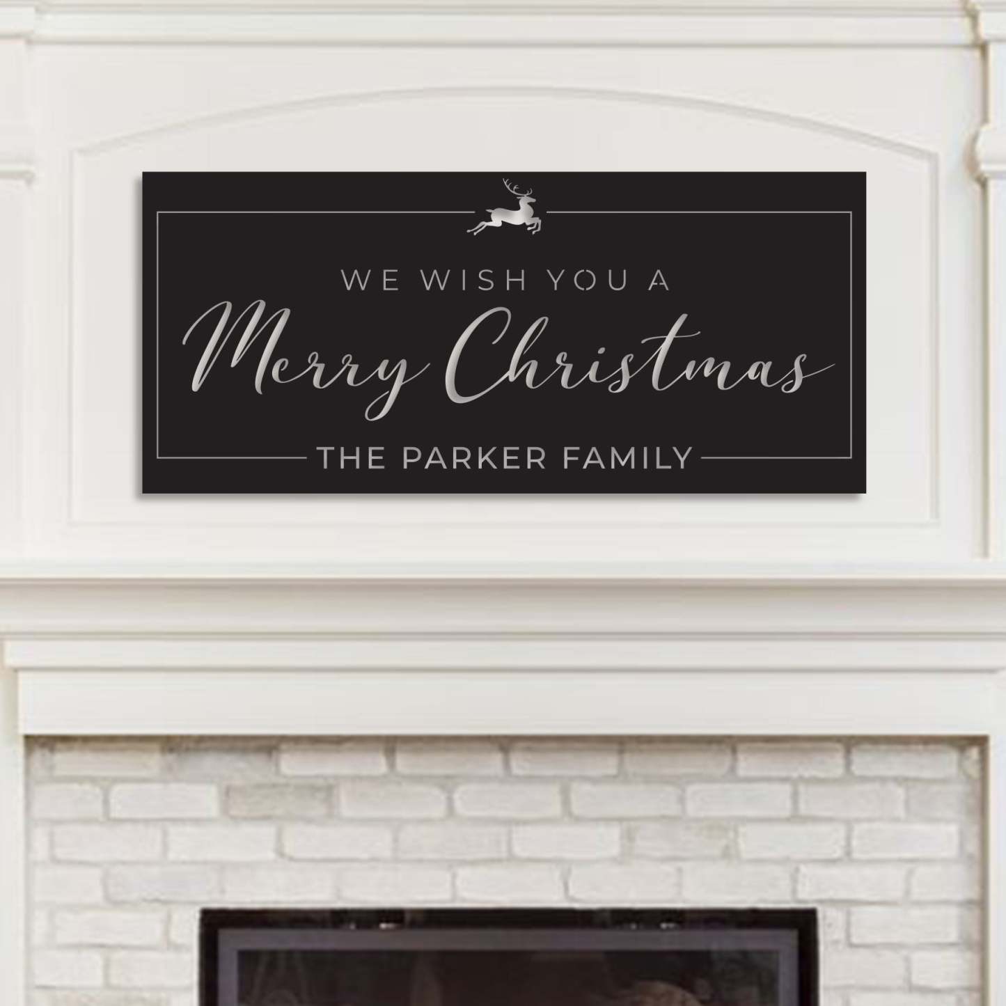 We Wish You A Merry Christmas Custom Metal Sign, Personalized Family Name Wall Decor, Holiday Home Decoration