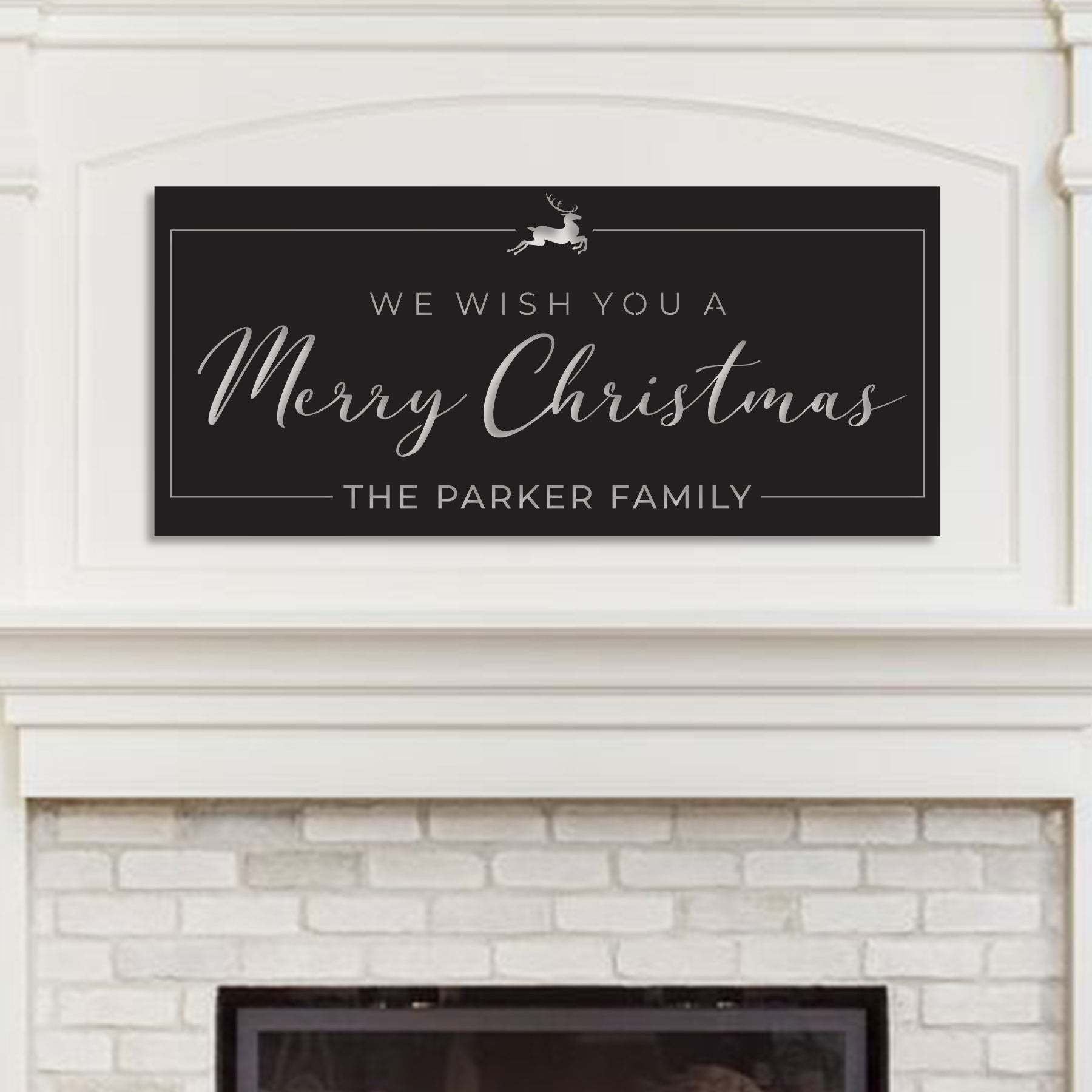 We Wish You A Merry Christmas Custom Metal Sign, Personalized Family Name Wall Decor, Holiday Home Decoration