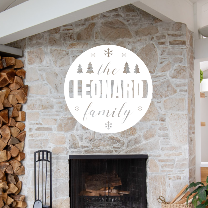 Family Christmas Custom Metal Wall Decor, Personalized Holiday Steel Sign with Family Name