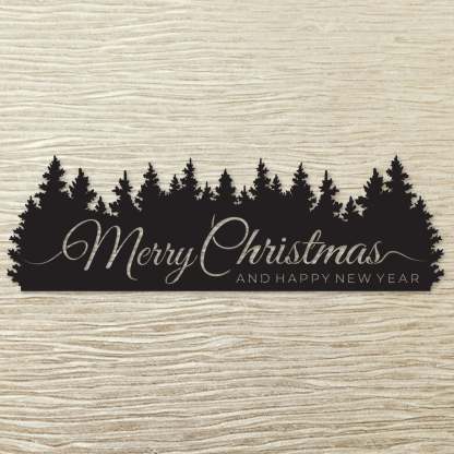 Merry Christmas Trees Metal Wall Sign, Holiday Forest Scene Wall Art, Christmas Mantel Decoration, Rustic Winter Home Decor