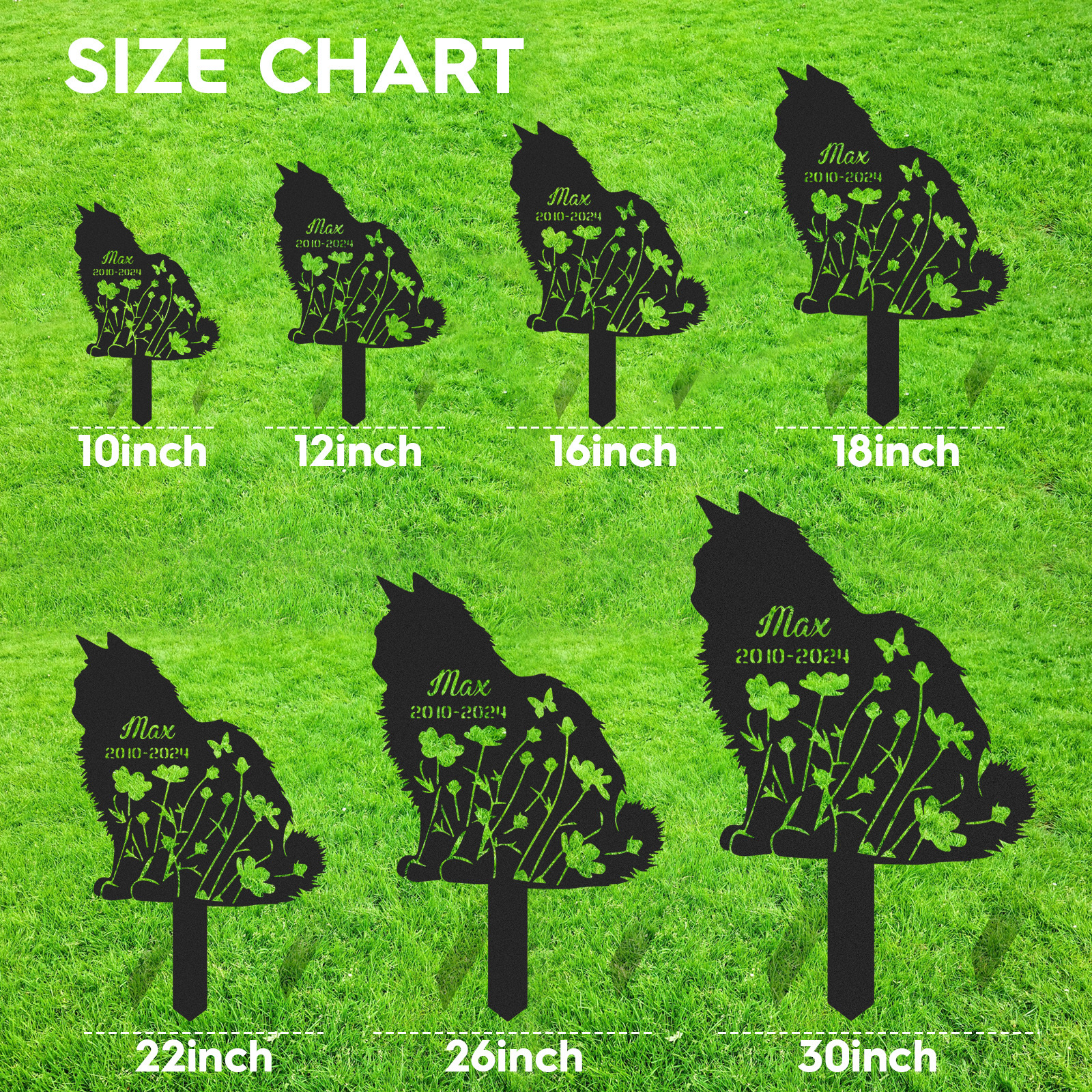 Custom Cat Memorial Stake, Cat Grave Marker, Cat Breed Metal Sign, Pet Memorial Gift, Cat Memorial Plaque