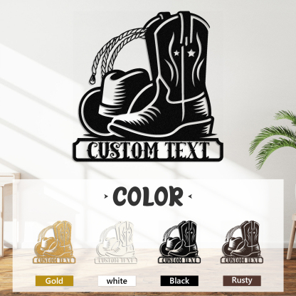 Personalized Cowboy Metal Sign, Western Wall Decor, Rustic Cowboy Riding Wall Art, Metal Outdoor Wall Art,  Rustic Country Western Decor for Bedroom Living Room Bathroom, Customized Gifts Color08