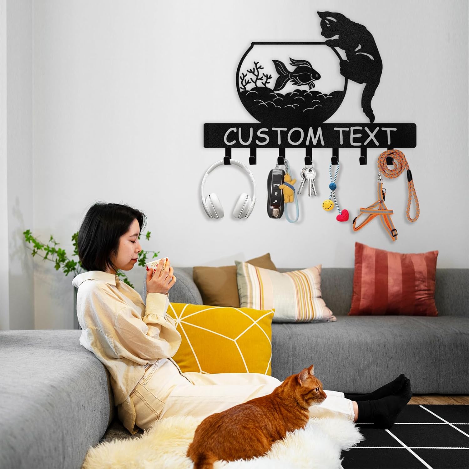 Custom Dog Leash Holder for Wall, Custom Metal Key Holder Wall Mount-MetalsignX