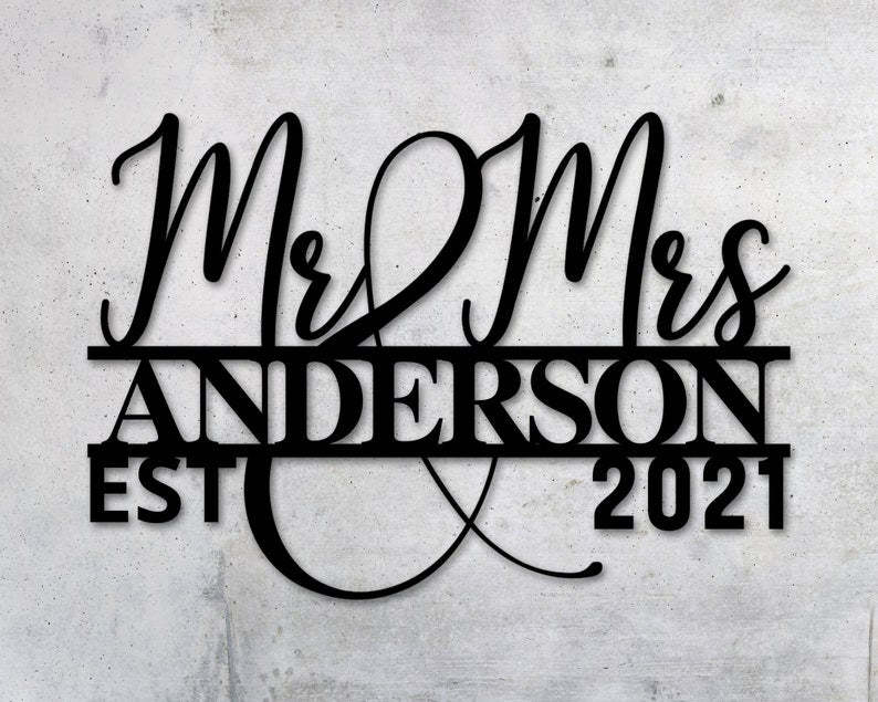Personalized Wedding Gift Family Name Metal Sign For Anniversary Couple Gift-MetalsignX