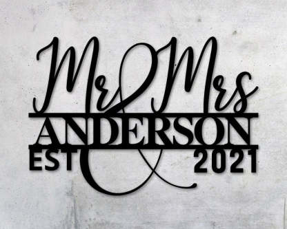 Personalized Wedding Gift Family Name Metal Sign For Anniversary Couple Gift-MetalsignX