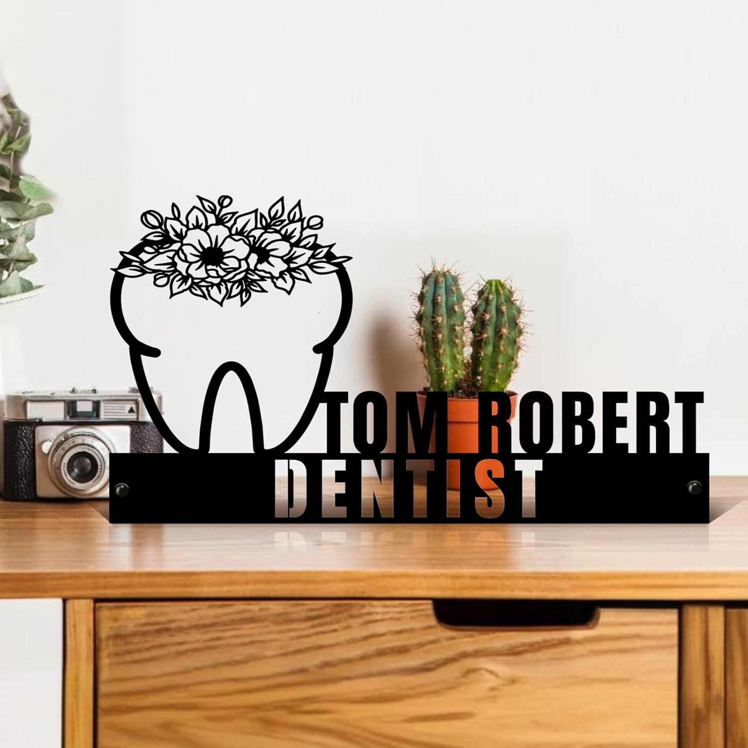  Custom Family Name Plate for Desk, Metal Sign Name Tags, Personalized Desk Accessories-MetalsignX