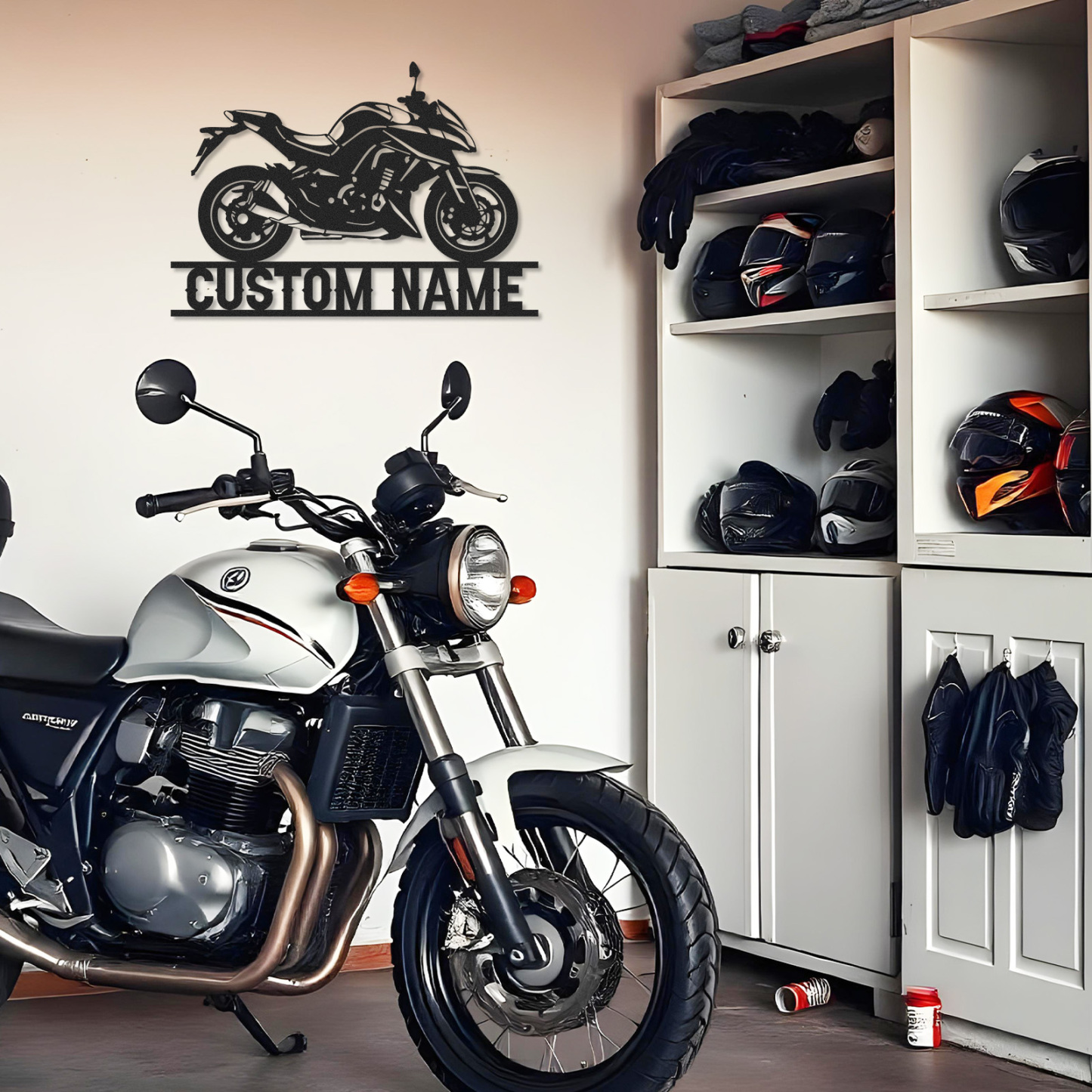 Custom Sport Motorcycle Metal Sign, Personalized Biker Name Wall Decor for Garage or Workshop, Custom Motorbike Nameplate Gift for Riders or Father's Day