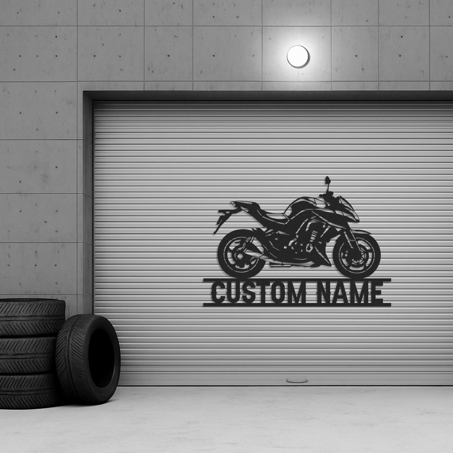 Custom Sport Motorcycle Metal Sign, Personalized Biker Name Wall Decor for Garage or Workshop, Custom Motorbike Nameplate Gift for Riders or Father's Day