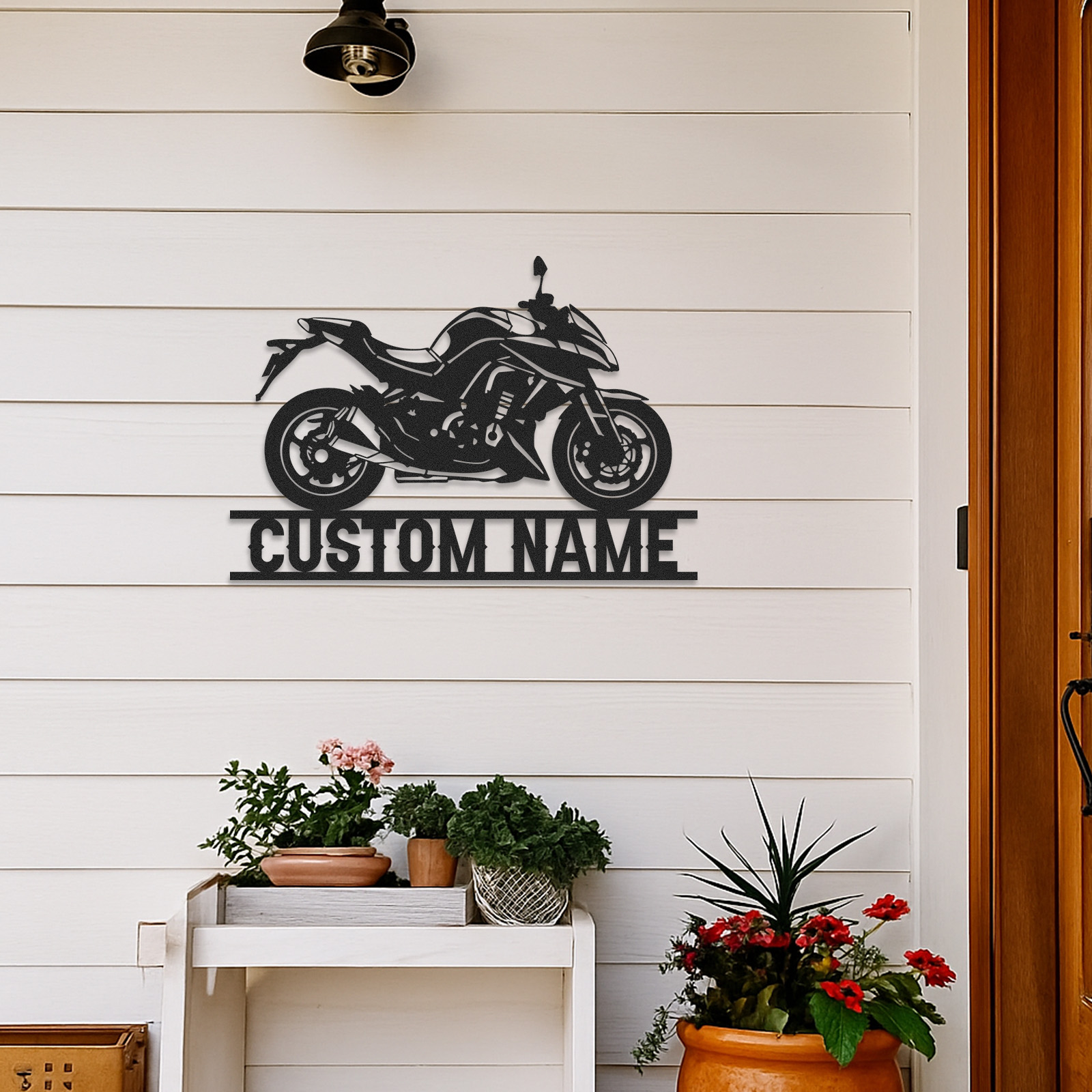 Custom Sport Motorcycle Metal Sign, Personalized Biker Name Wall Decor for Garage or Workshop, Custom Motorbike Nameplate Gift for Riders or Father's Day