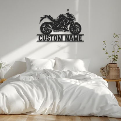 Custom Sport Motorcycle Metal Sign, Personalized Biker Name Wall Decor for Garage or Workshop, Custom Motorbike Nameplate Gift for Riders or Father's Day