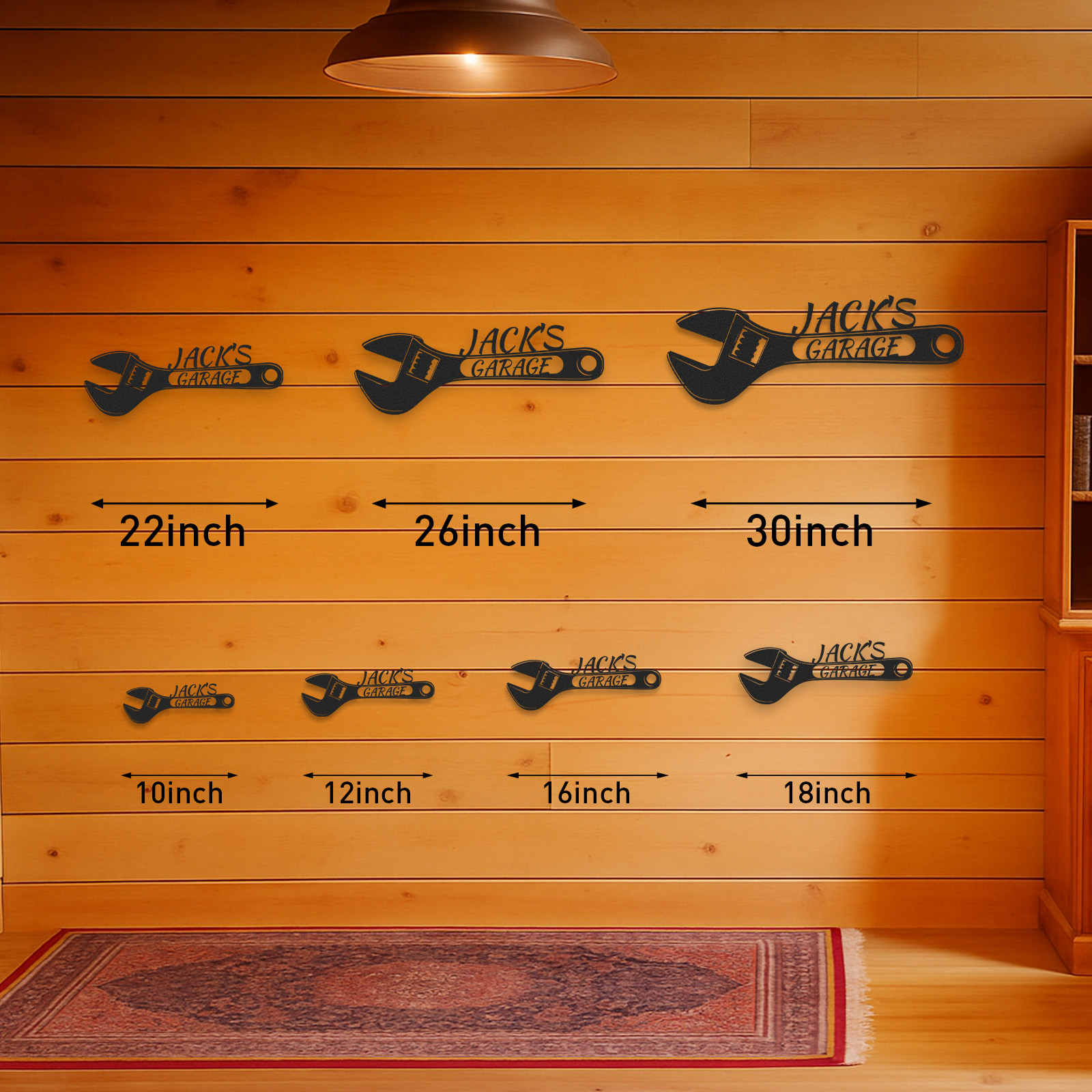 Custom Wrench Garage Sign, Personalized Metal Garage Wall Decor, Gift for Dad or Mechanic