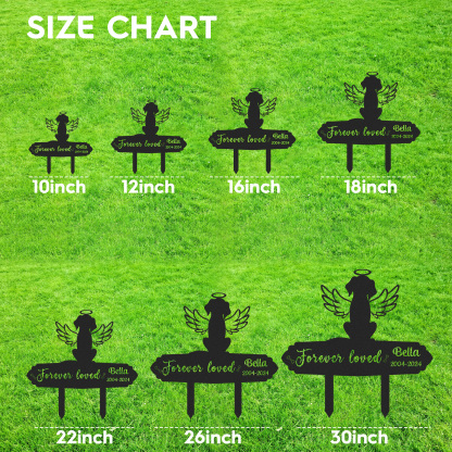 Custom Angel Dog Silhouette Pet Memorial Stake, Forever Loved Garden Marker for Dog or Cat, Personalized Outdoor Tribute for Pet Loss