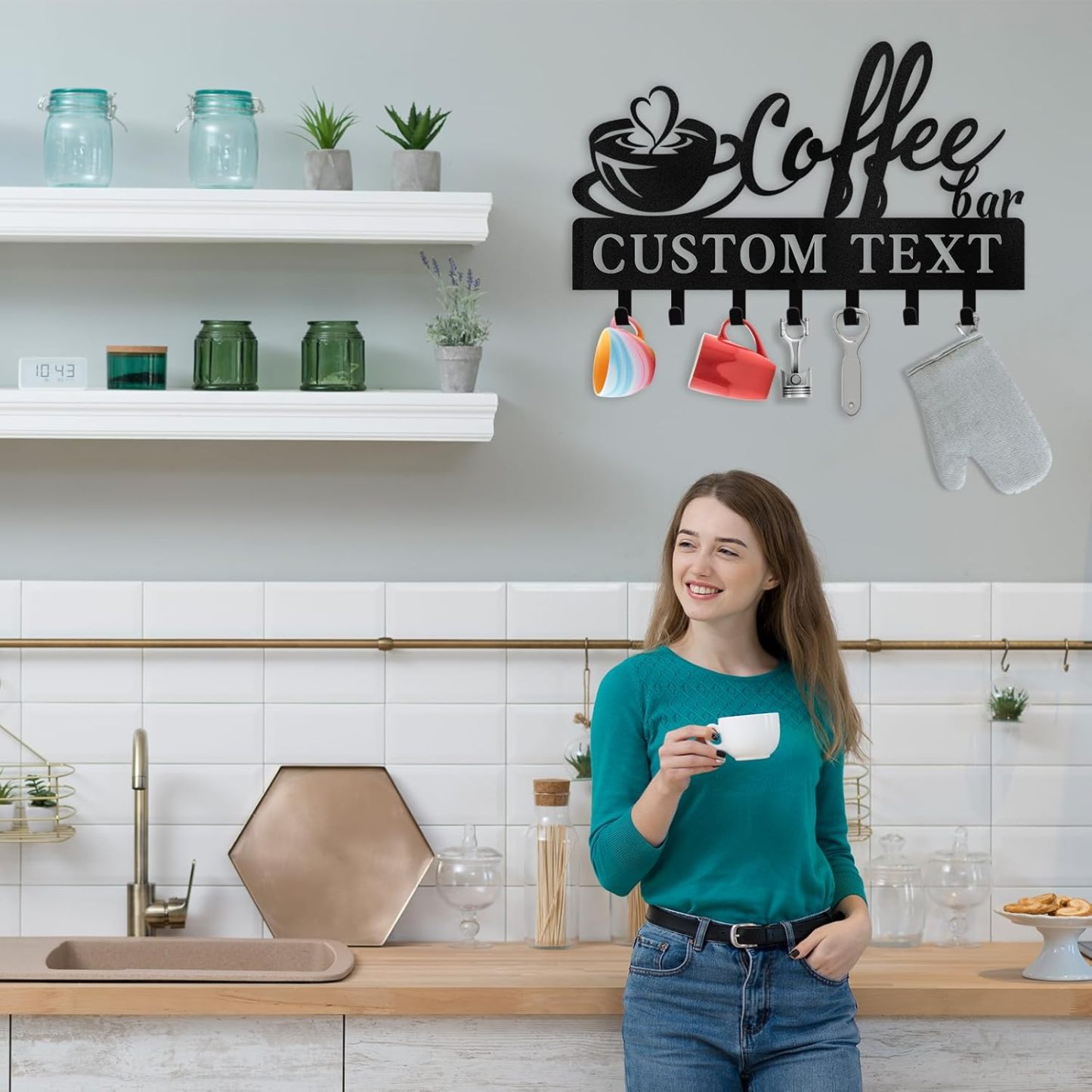 Custom Key Holder for Wall, Personalized Metal Coffee Key Holder Wall Mounted-MetalsignX