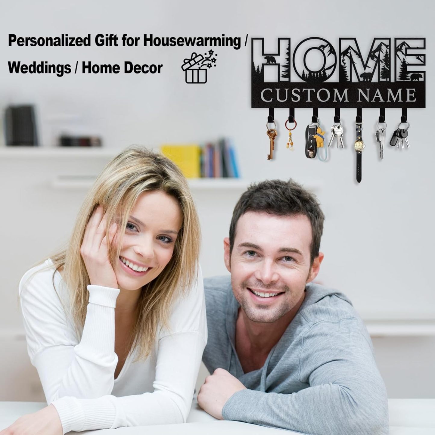 Personalized Key Holder on Wall, Custom Key Hanger Wall Mount with Name-MetalsignX