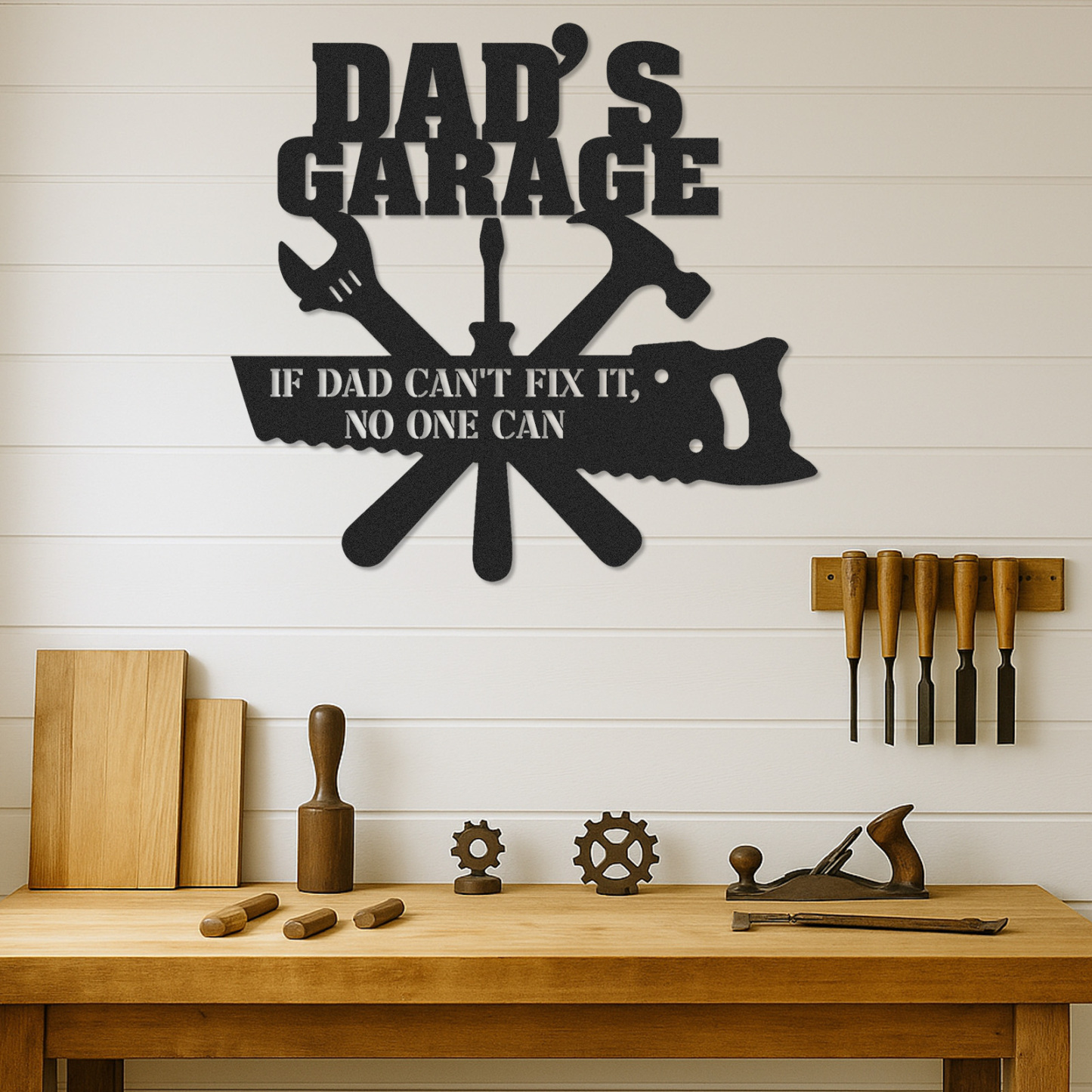 Custom Workshop Sign, Dad's Garage Metal Sign, Custom Workshop Wall Decor, Gift for Dad