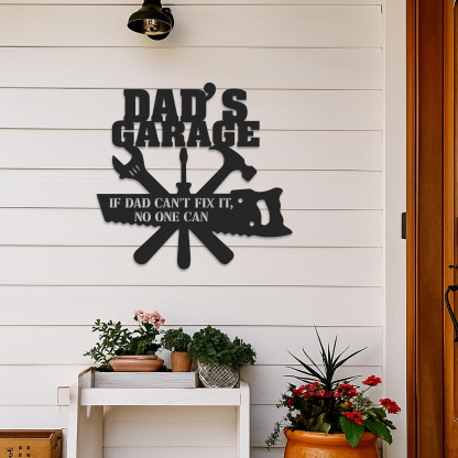 Custom Workshop Sign, Dad's Garage Metal Sign, Custom Workshop Wall Decor, Gift for Dad