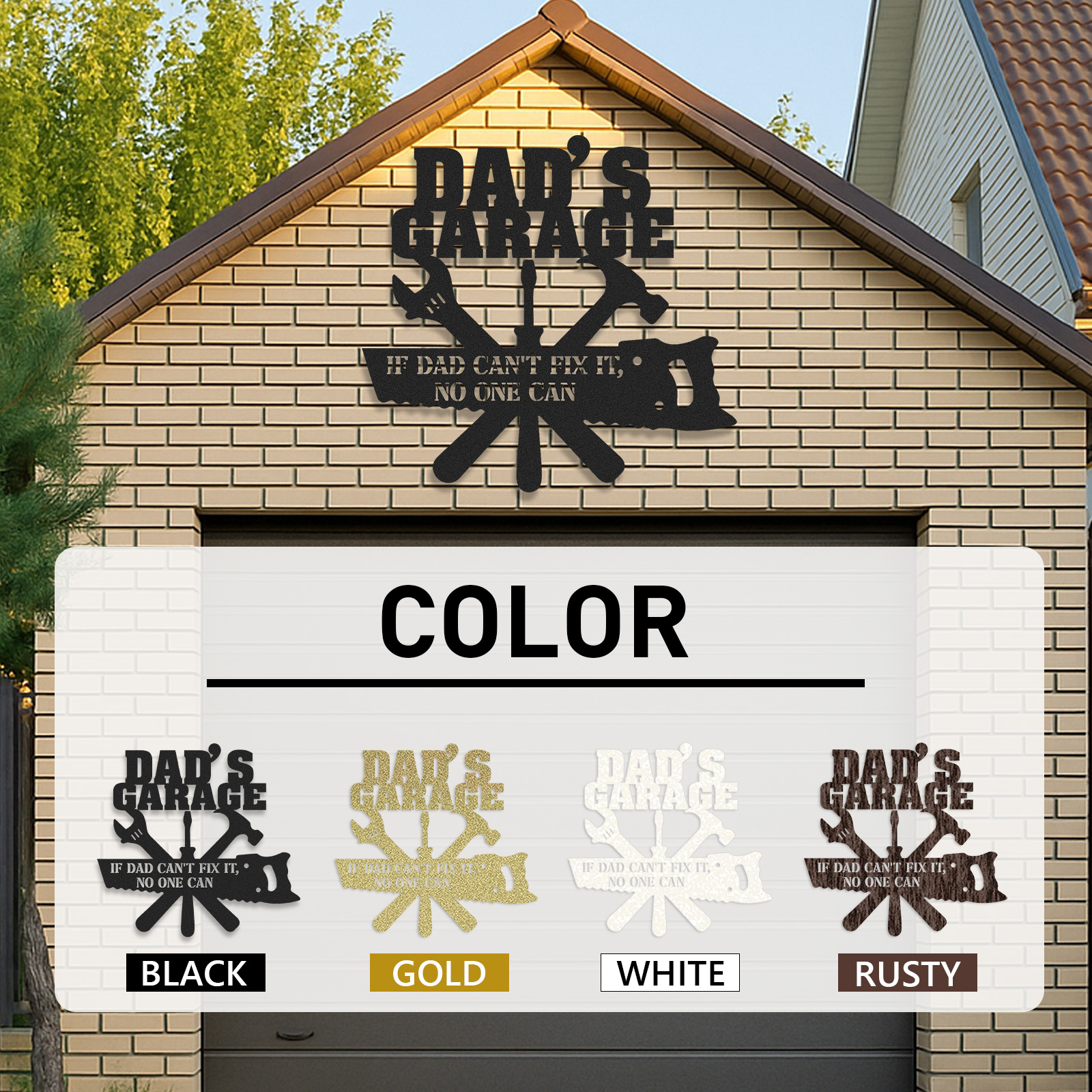 Custom Workshop Sign, Dad's Garage Metal Sign, Custom Workshop Wall Decor, Gift for Dad