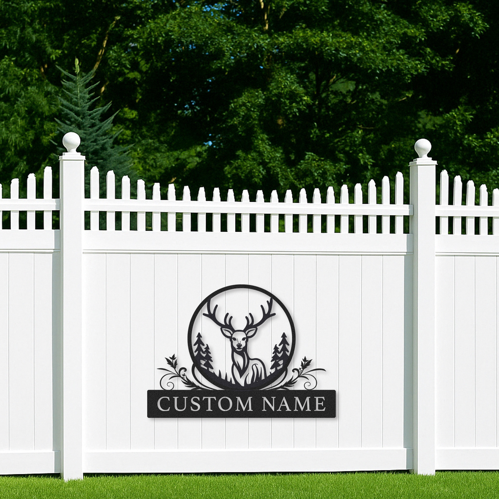 Custom Deer Metal Sign, Woodland Cabin Wall Art with Name, Great Gift for Hunters or Nature Enthusiasts