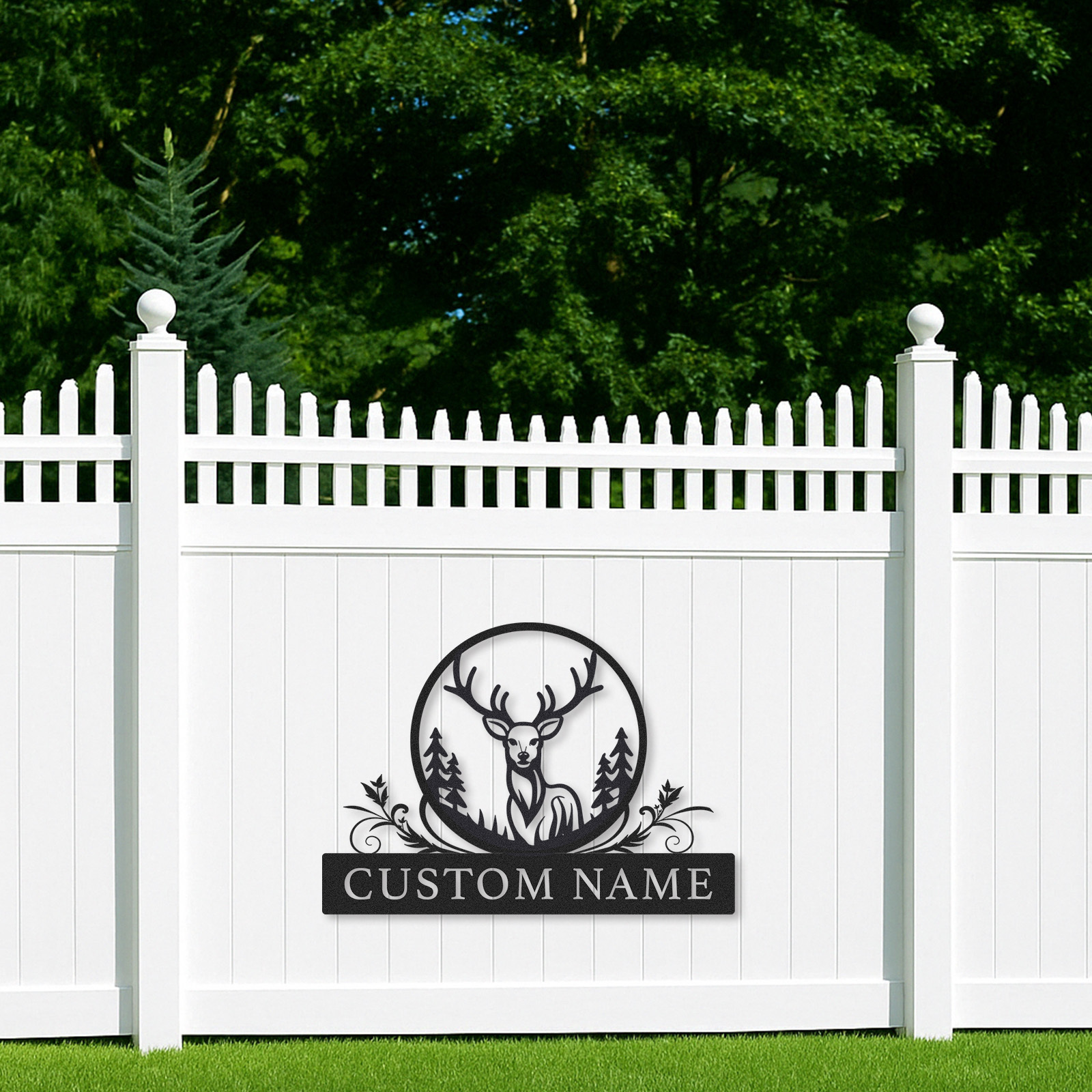 Custom Deer Metal Sign, Woodland Cabin Wall Art with Name, Great Gift for Hunters or Nature Enthusiasts