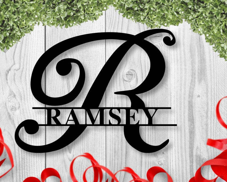Custom Family Name Metal Sign Initial Sign Metal Monogram Sign Wall Art For Wedding Gift-MetalsignX